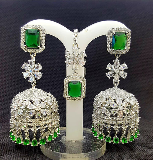 American Diamond Zirconia Jhumki Set - D173
